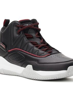 And1 Black and Red High-Top Basketball Sneakers